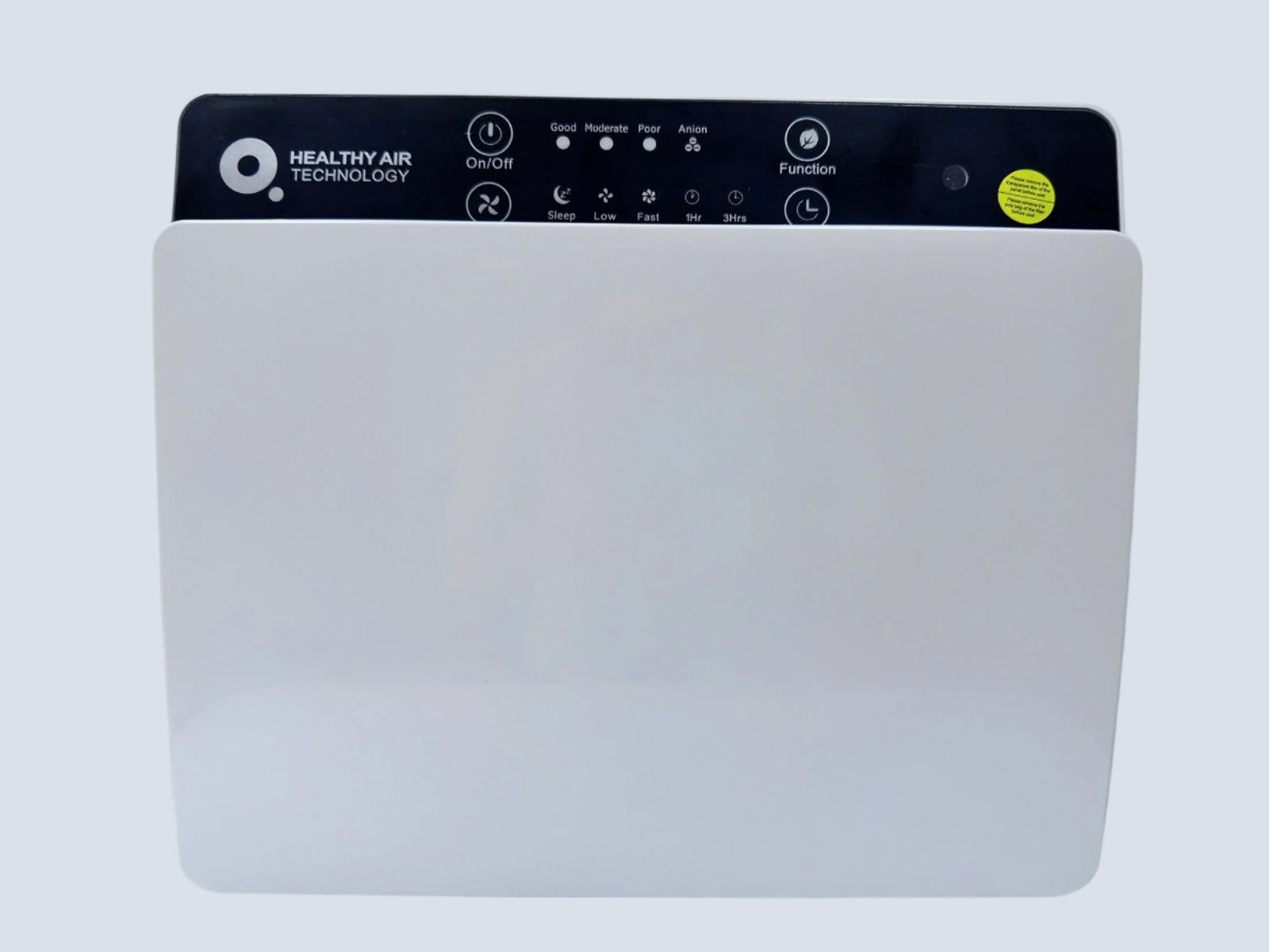 HA55-WM Air Purifier by Healthy Air Technology with wall-mounted compact design and LED control panel for clean air and allergy relief at home.