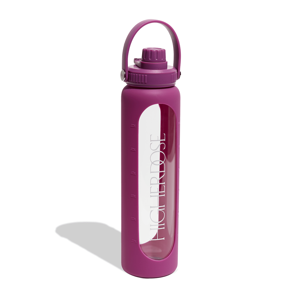 HigherDOSE Tools & Accessories Purple DailyDOSE Time-Marked Glass Water Bottle