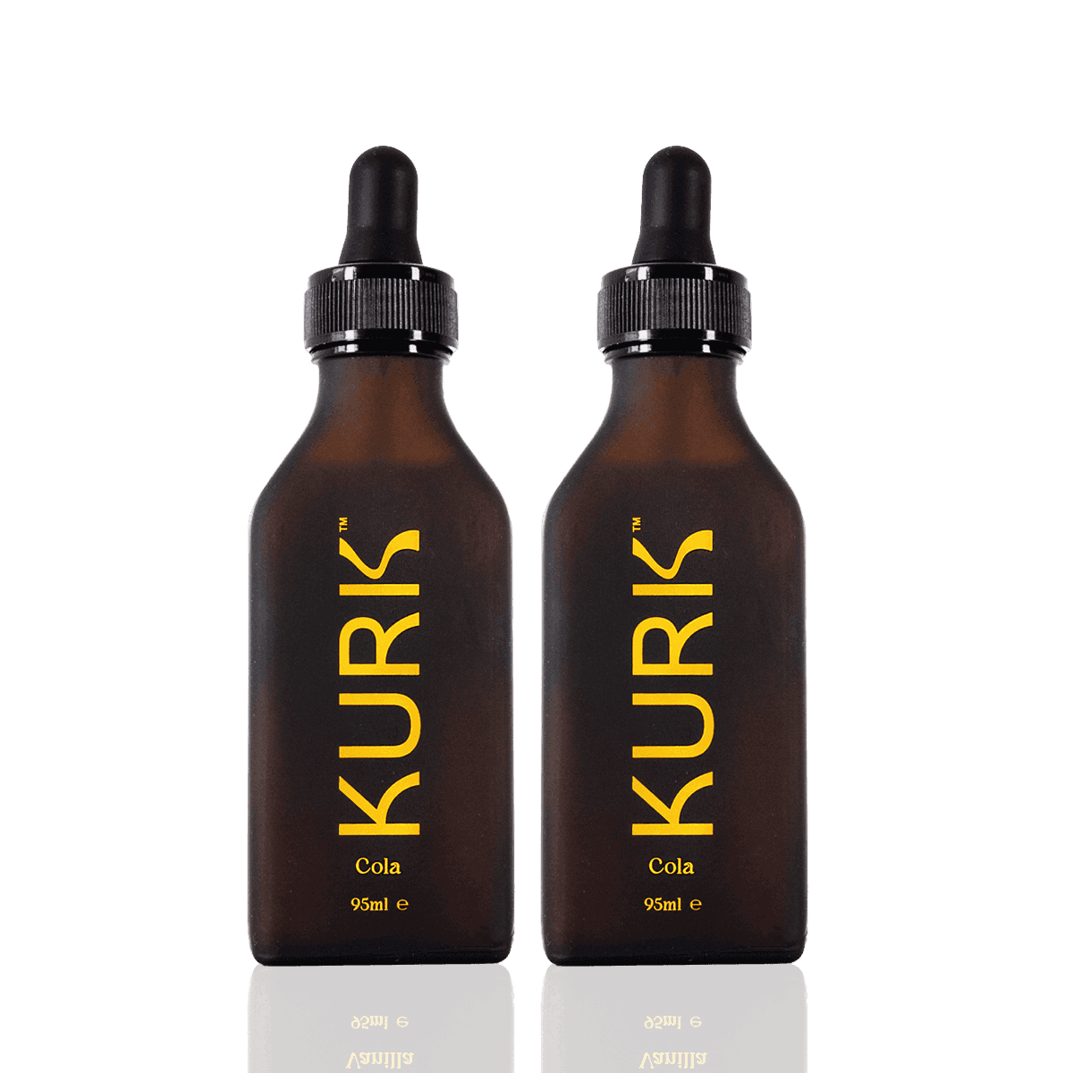Micellar Curcumin Solution by Kurk in vanilla flavor, shown in 95ml and 30ml amber dropper bottles with vanilla pods and flowers. Ideal for joint, energy, and cognitive wellness.