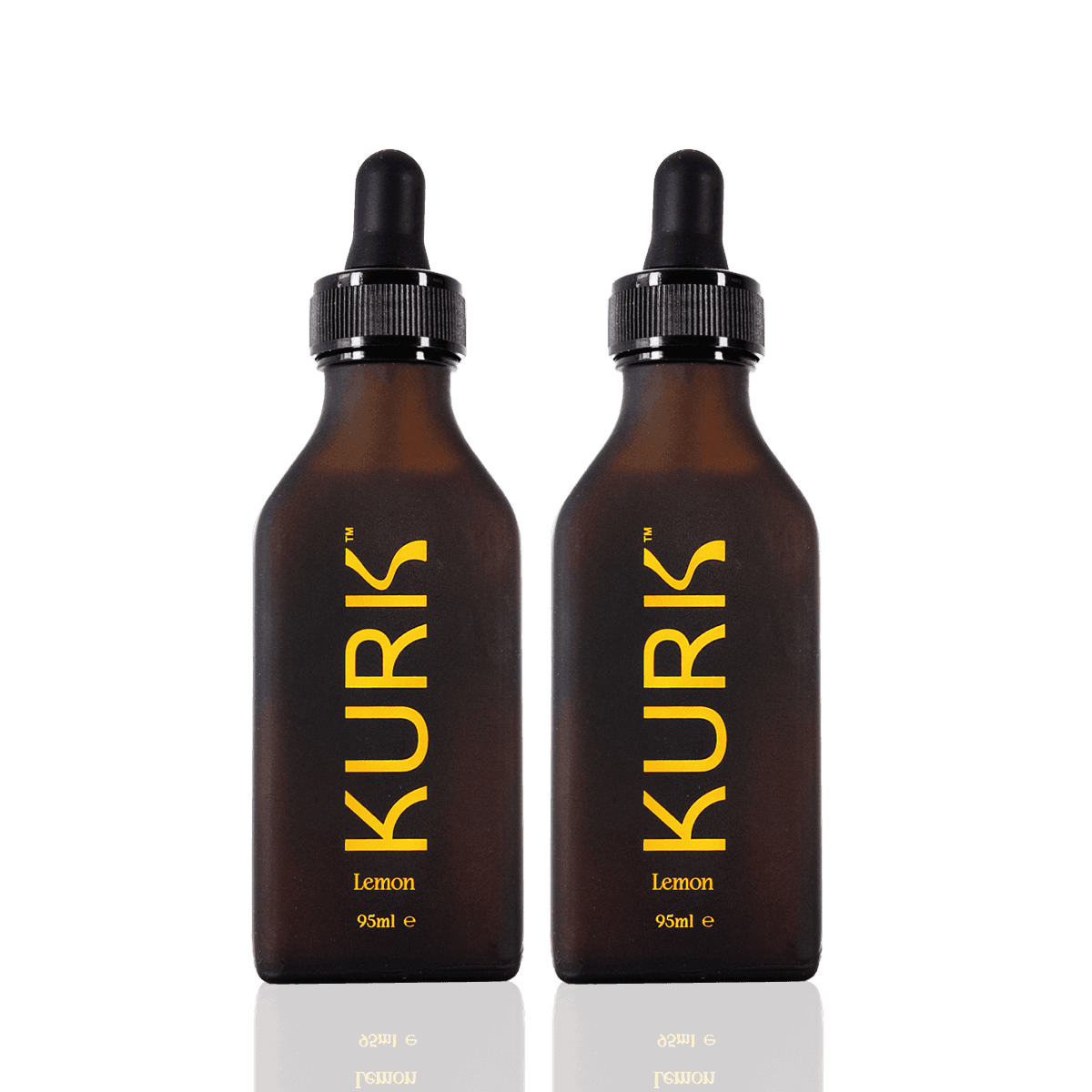 Micellar Curcumin Solution by Kurk in vanilla flavor, shown in 95ml and 30ml amber dropper bottles with vanilla pods and flowers. Ideal for joint, energy, and cognitive wellness.
