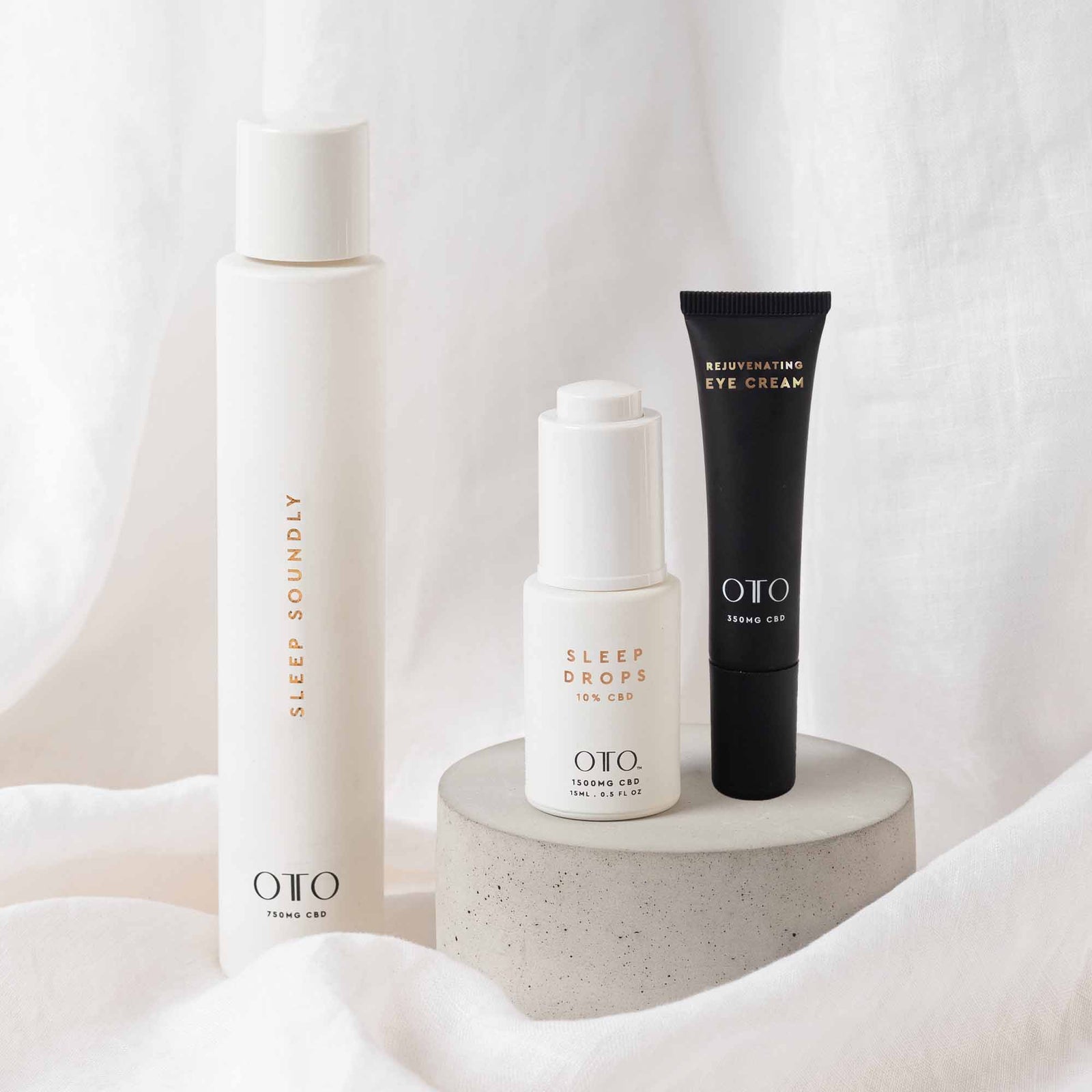 Experience deep rest with the Beauty Sleep CBD Set. Soothe muscles, depuff eyes, and fall asleep fast with bath oil, eye cream, and CBD drops.