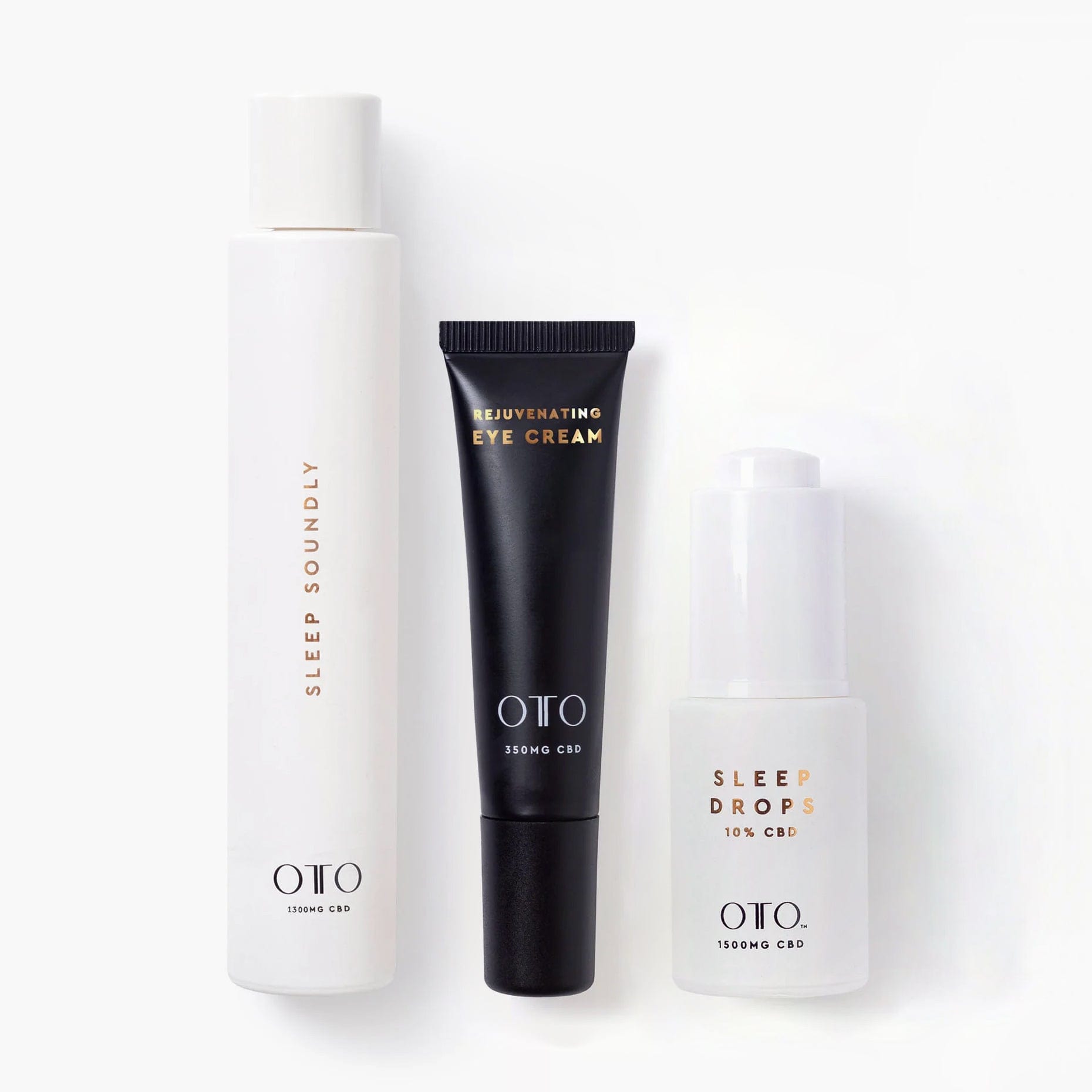 Experience deep rest with the Beauty Sleep CBD Set. Soothe muscles, depuff eyes, and fall asleep fast with bath oil, eye cream, and CBD drops.