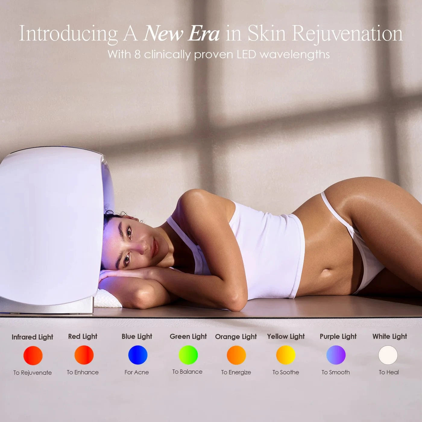 Shop LumaLux Dome LED Light Therapy Device at Reverie Luxe. Red & blue light for skin rejuvenation, acne, anti-aging & body healing. Free UK shipping.