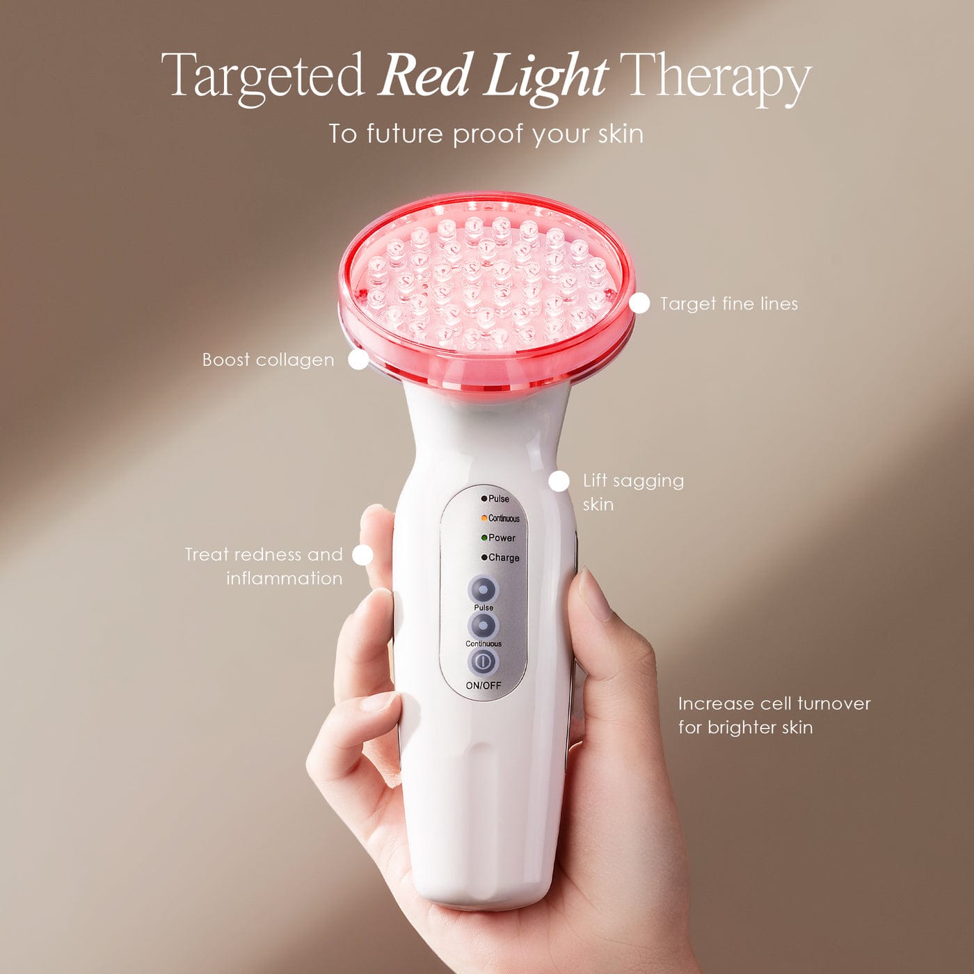 Experience youthful skin with the Red LED+ Anti-Aging Therapy Wand. Enjoy professional results at home with safe, effective red light therapy.