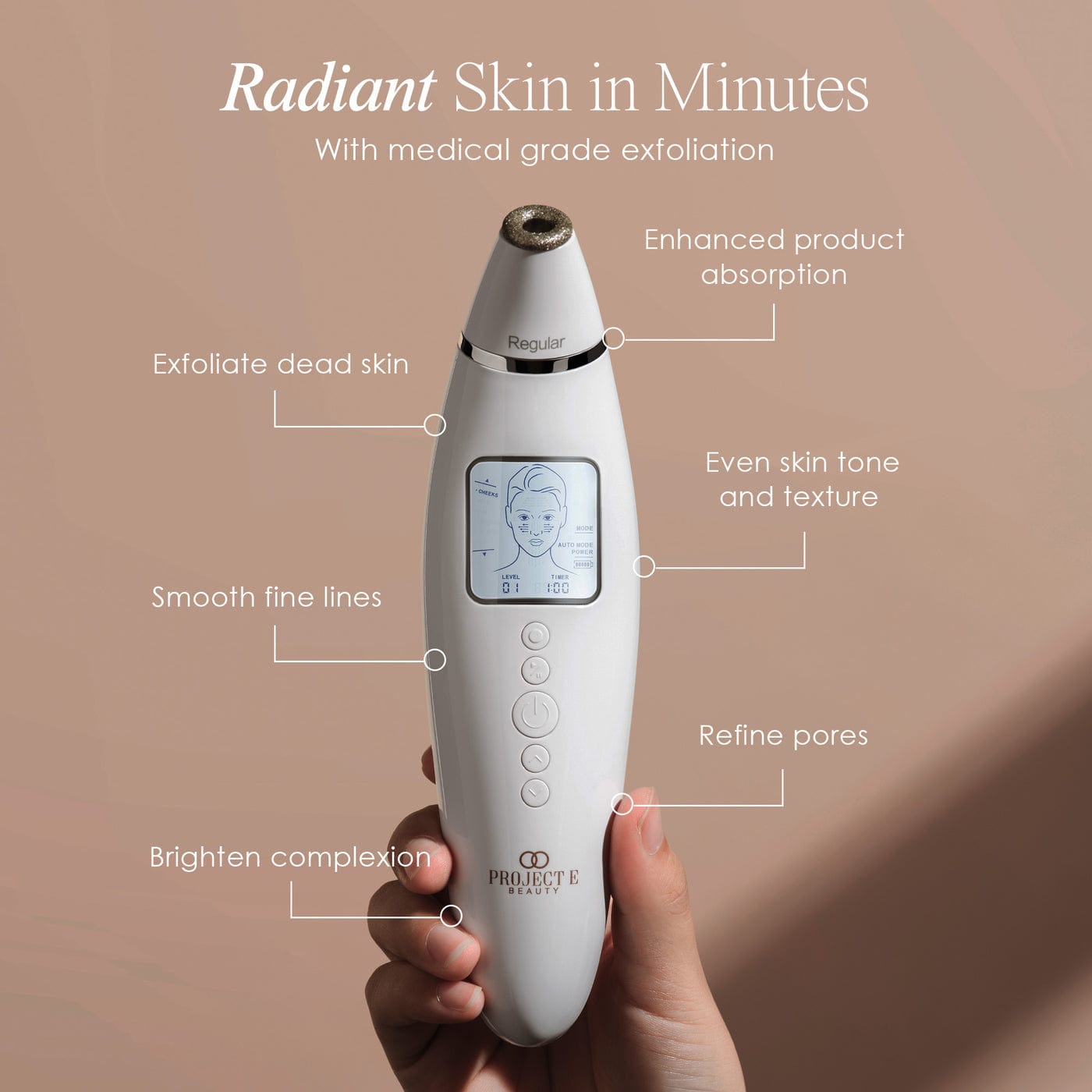 Shop the Reinvo Facial Microdermabrasion Wand for spa-quality exfoliation at home. Reduce fine lines, clear pores & boost skincare absorption fast.