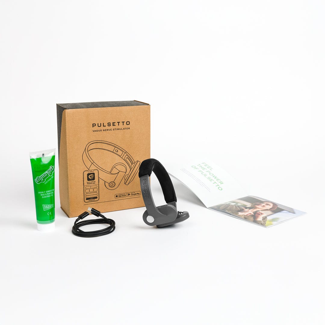 Experience calm with the Pulsetto vagus nerve stimulator, promoting relaxation in 4 minutes, part of our Curated Partner collection.