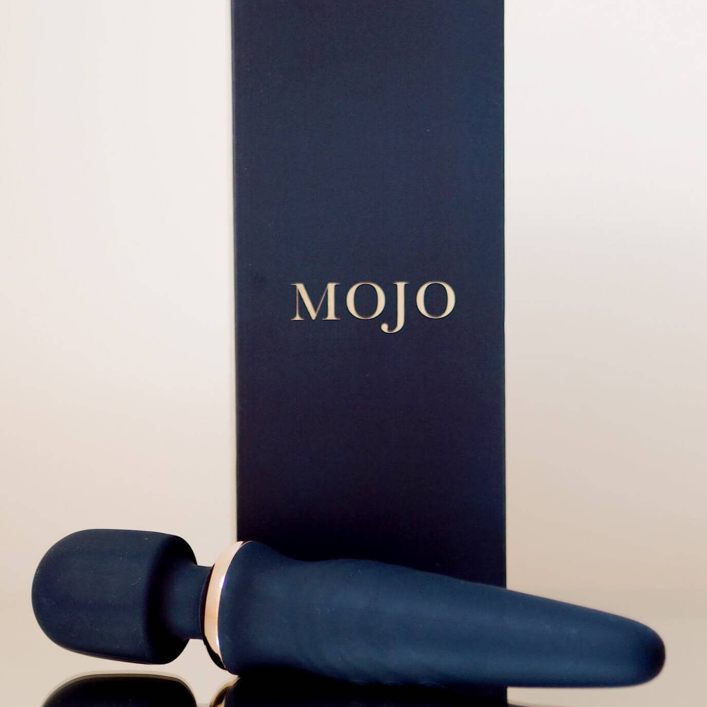 Jomo's Body Massager - Wand for Wellness in sleek navy blue with ergonomic design, ideal for muscle relief and intimate pleasure.