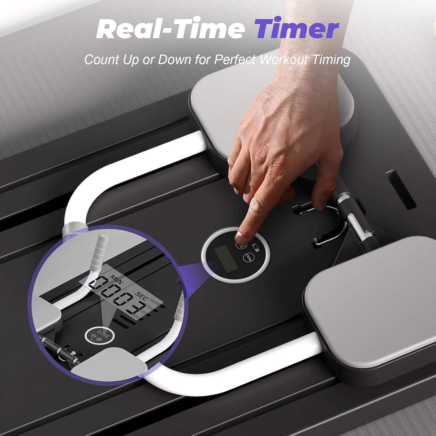 Foldable Pilates Reformer - Tone Core & Flex at Home shown in use for full-body workouts, targeting core, hips, and lower back with 4-in-1 functionality.