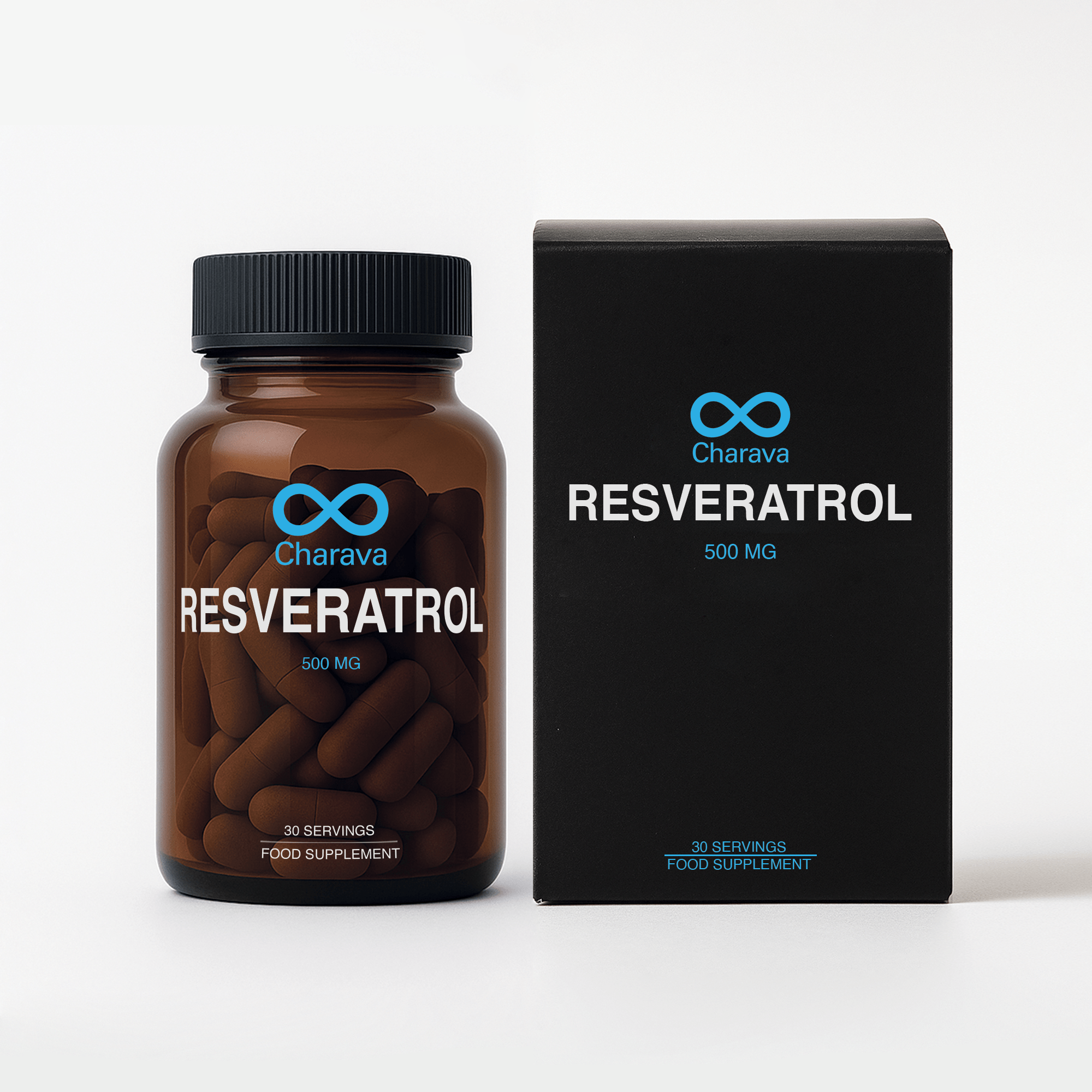 Unlock wellness with Charava Resveratrol 500mg. Vegan, non-GMO supplement for heart health, cognitive function. 30 capsules, optimize with Resveratrol supplement 500mg.