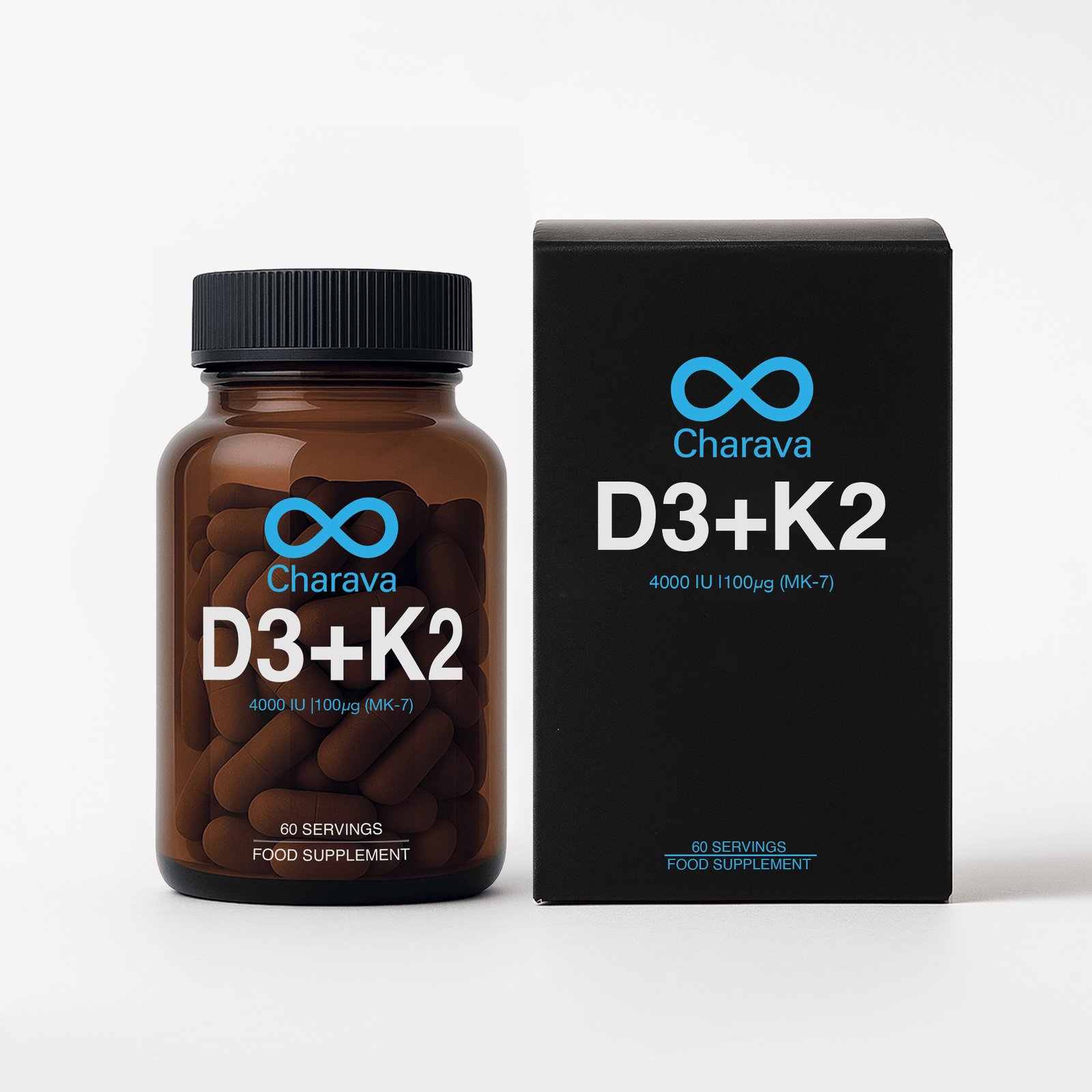 Boost wellness with Charava's Vitamin D3 K2 supplements to support bones, heart, and immunity. A perfect blend for optimal calcium and overall health.