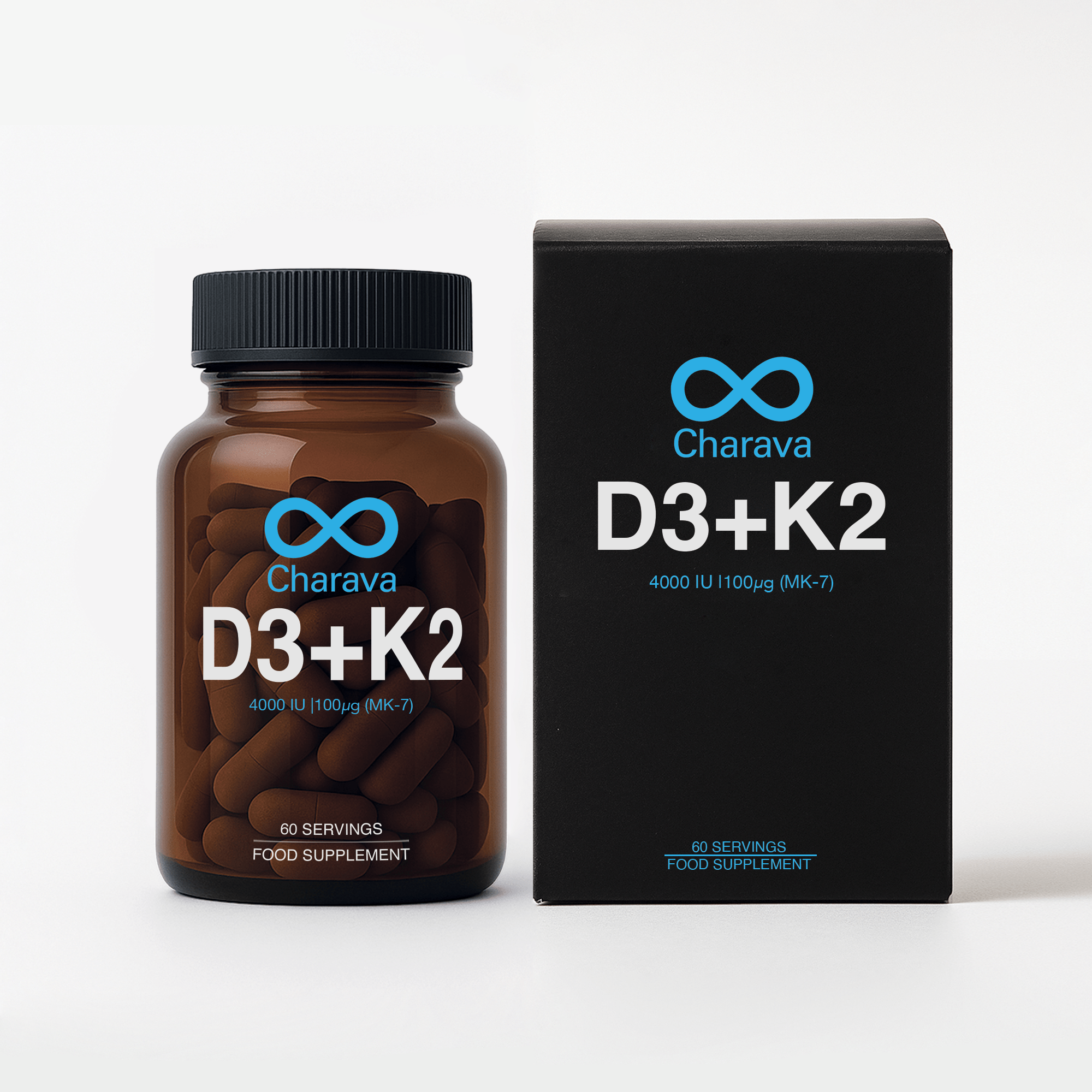 Boost wellness with Charava's Vitamin D3 K2 supplements to support bones, heart, and immunity. A perfect blend for optimal calcium and overall health.
