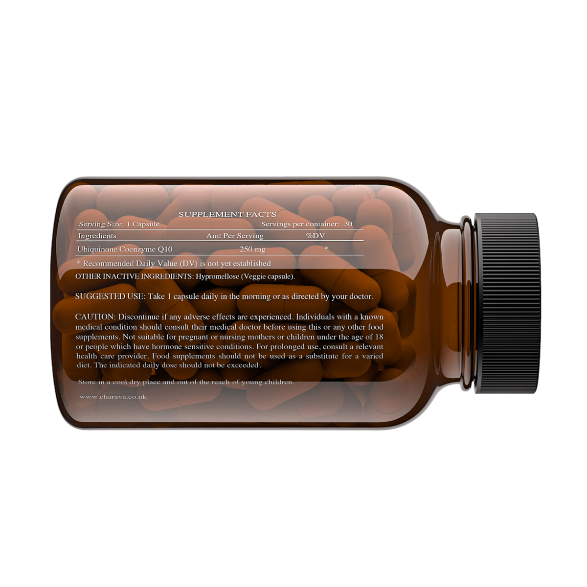 Boost energy and heart health with Charava Coenzyme Q10 Supplement 250mg. Vegan capsules enhance vitality and protect against oxidative stress.