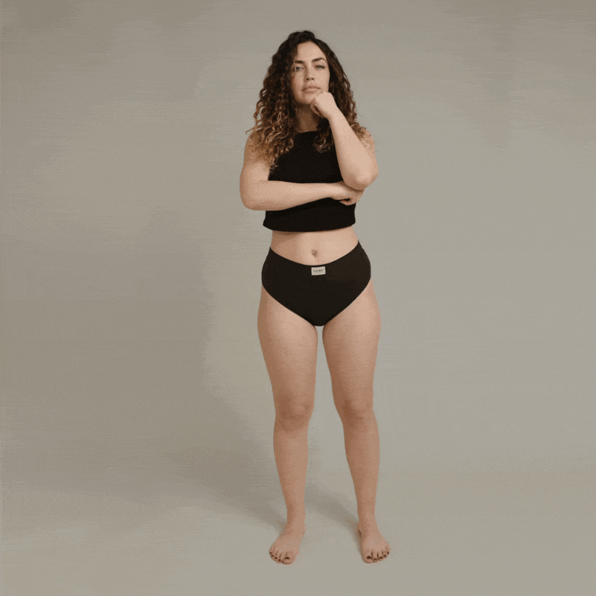 High Waist Night Period Pant - Period Protection featuring DAME black ultra period underwear with absorbent, leak-proof design for heavy-flow comfort.