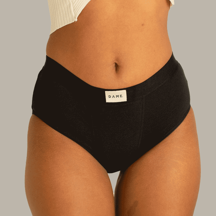 High Waist Night Period Pant - Period Protection featuring DAME black ultra period underwear with absorbent, leak-proof design for heavy-flow comfort.