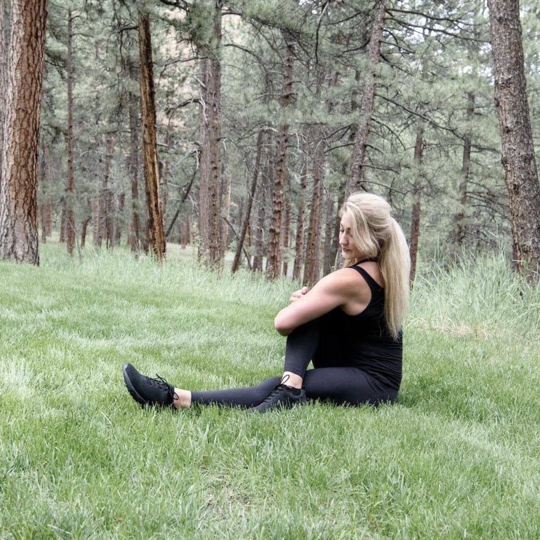 Discover Black Bamboo Grounding Trainers with Earthing Footwear. Enjoy breathable bamboo knit and grounding technology for style and comfort in every step.