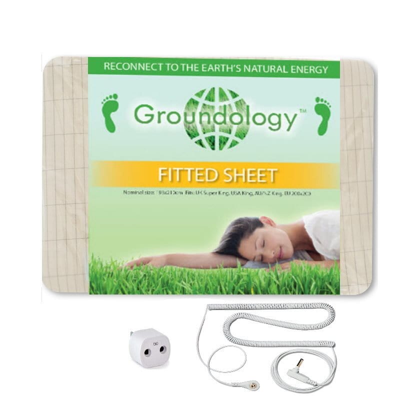 Experience restorative sleep with our Grounding Fitted Sheet Earthing Kit, made from cotton and silver. Improve mood, reduce stress, and recharge naturally.