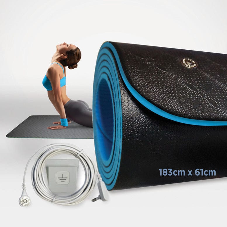 Elevate workouts with the Grounding Yoga Mat Kit. Recover faster with earthing benefits, reduce muscle soreness, and enjoy yoga, pilates, fitness. Non-toxic, anti-slip design.