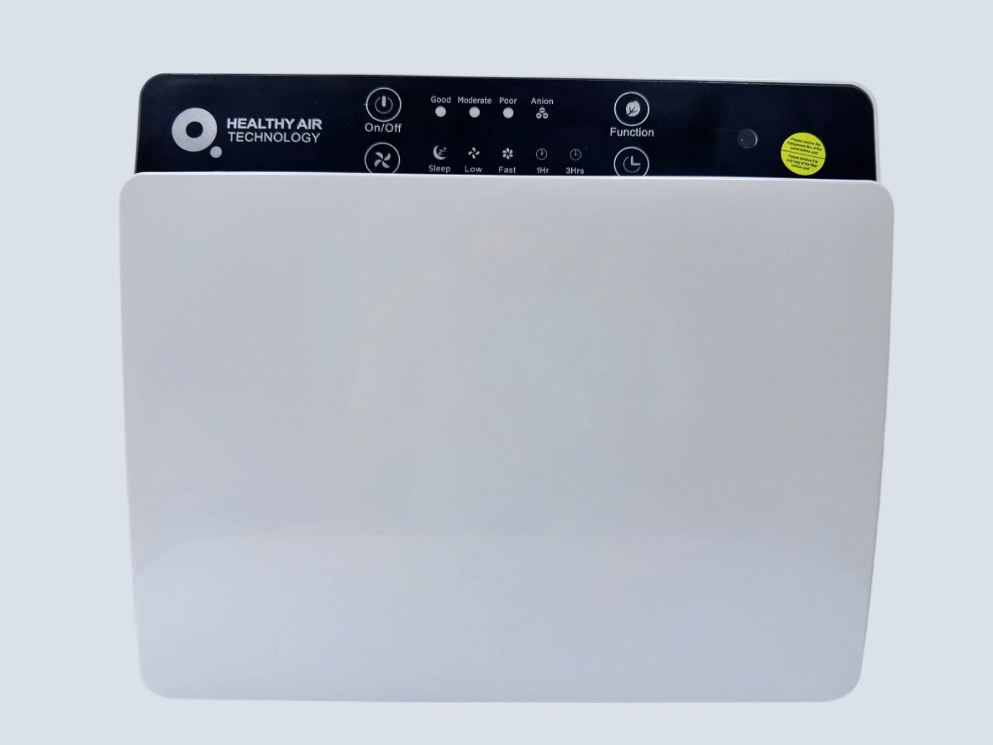 HA55-WM Air Purifier by Healthy Air Technology with wall-mounted compact design and LED control panel for clean air and allergy relief at home.