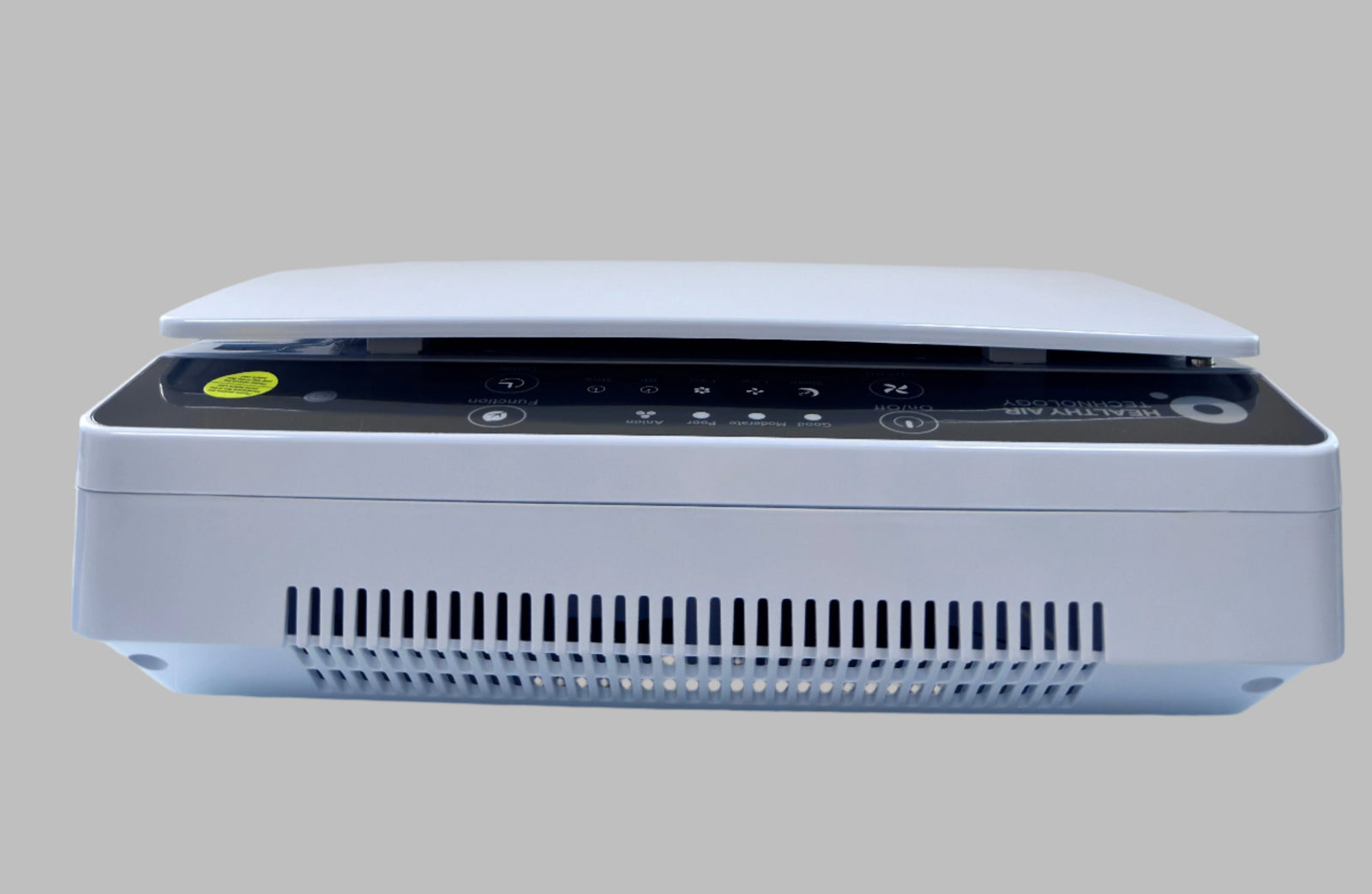 HA55-WM Air Purifier by Healthy Air Technology with wall-mounted compact design and LED control panel for clean air and allergy relief at home.