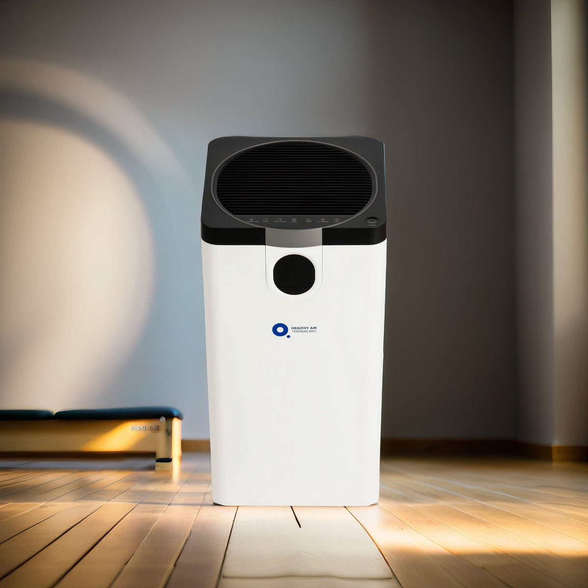 HA500 Smart Air Purifier HEPA with digital display showing temperature, humidity, and PM2.5 levels. Quiet, efficient air cleaner for home use.