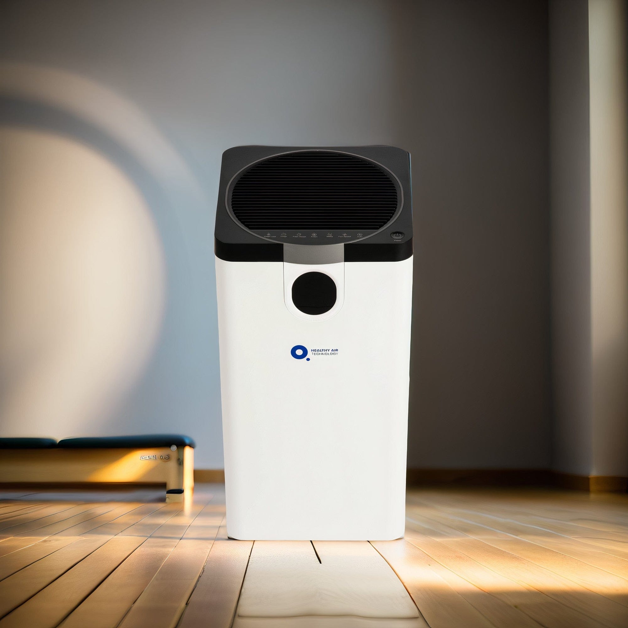 HA500 Smart Air Purifier HEPA with digital display showing temperature, humidity, and PM2.5 levels. Quiet, efficient air cleaner for home use.