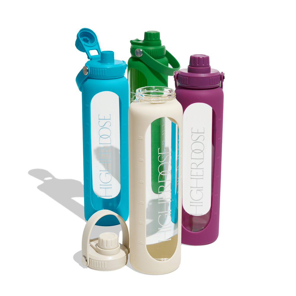 HigherDOSE Tools & Accessories DailyDOSE Time-Marked Glass Water Bottle