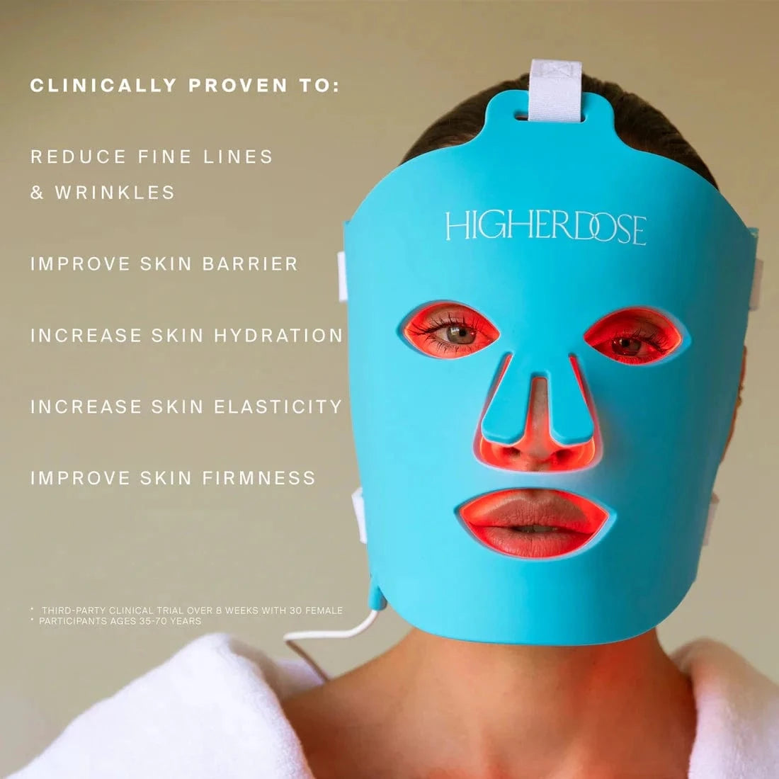 Achieve glowing skin with our Red Light Therapy Face Mask. Improve collagen, reduce fine lines, and soothe redness. Enjoy wearable, wireless comfort and flexible fit.