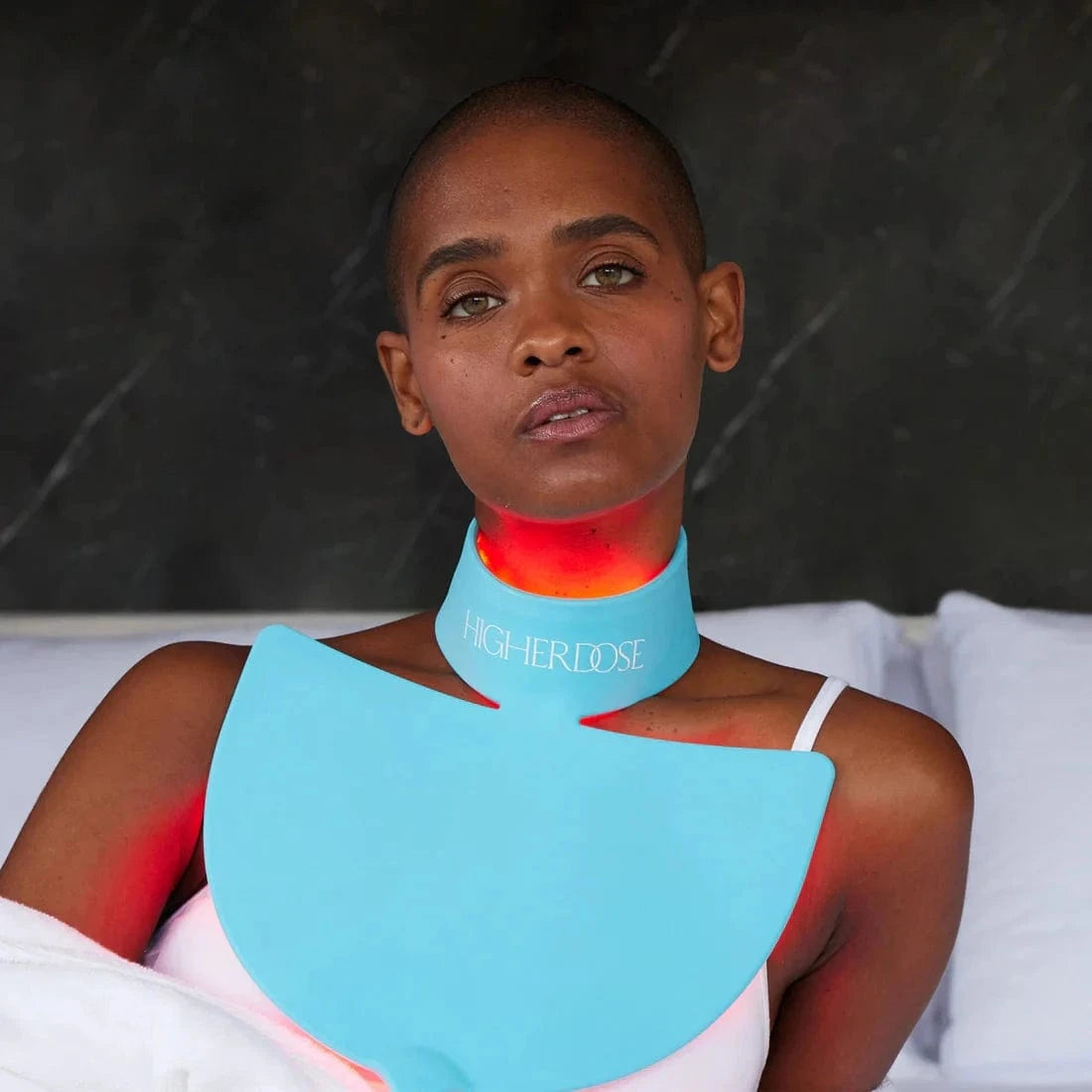 Experience Red Light Neck Therapy. This device firms skin, smooths lines, reduces aging signs with LED coverage and wireless design. Perfect for your self-care.