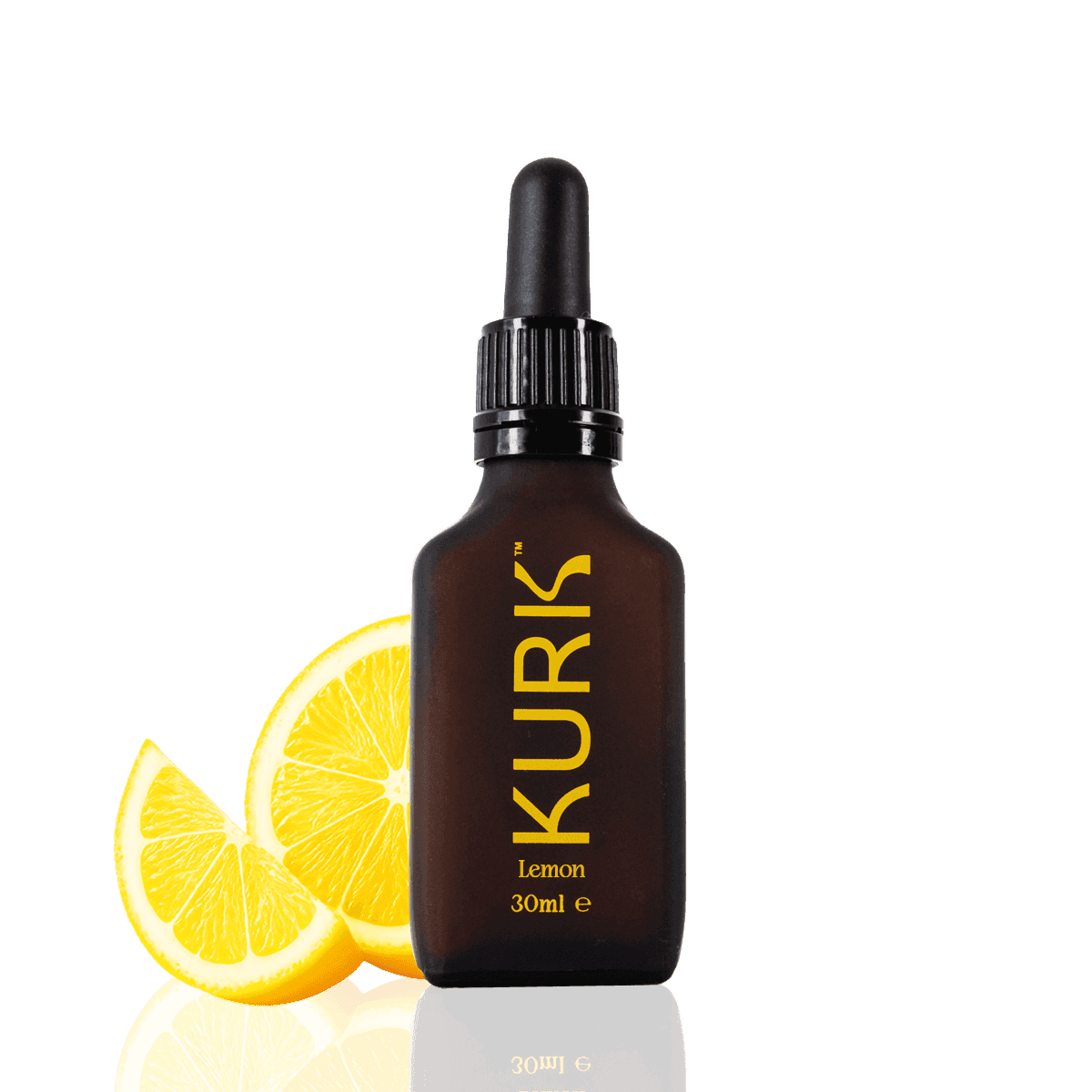 Micellar Curcumin Solution by Kurk in vanilla flavor, shown in 95ml and 30ml amber dropper bottles with vanilla pods and flowers. Ideal for joint, energy, and cognitive wellness.