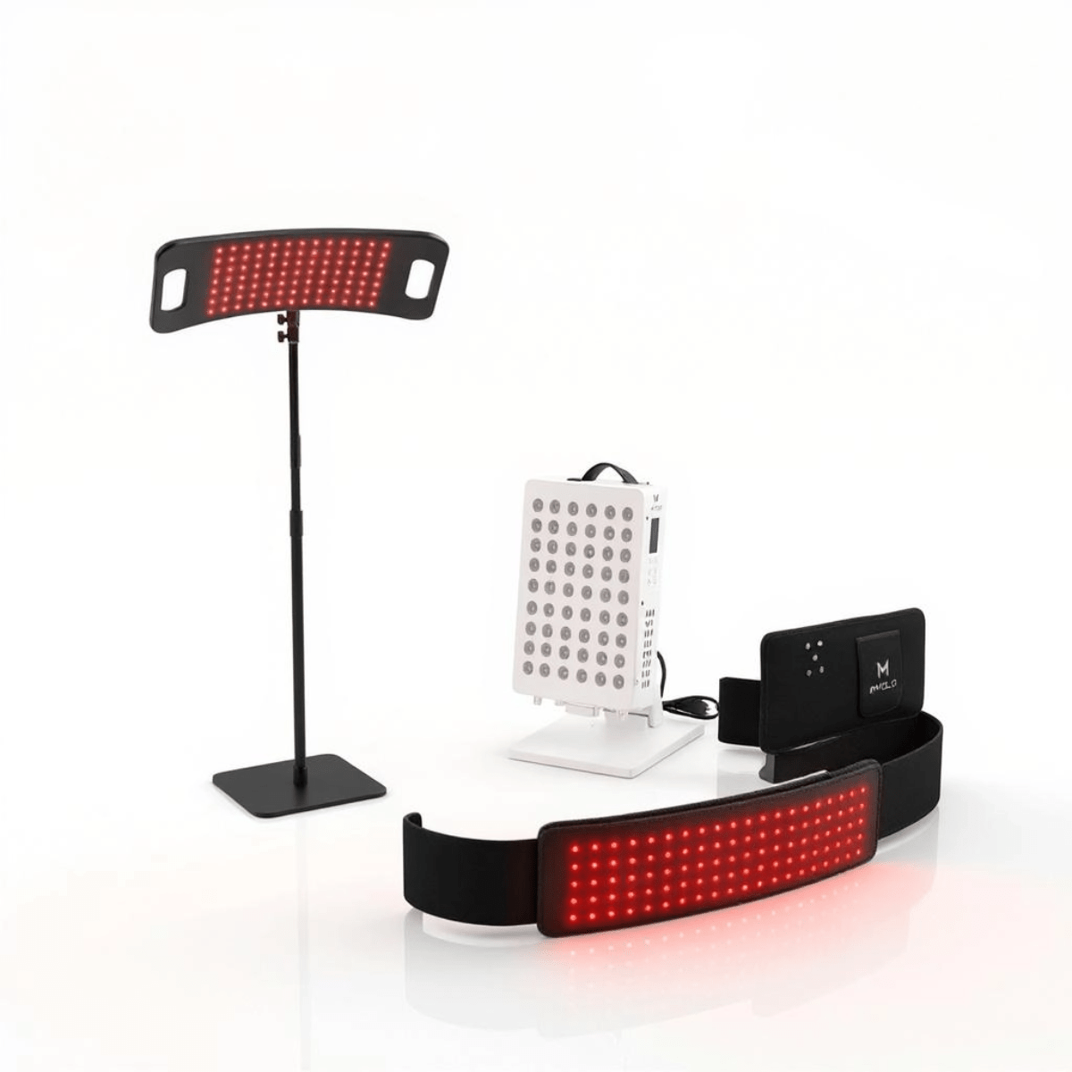 Complete PRO Bundle Set - Advanced Athlete Recovery Kit with red light therapy belt, panel, and stand for full-body athlete recovery and performance.