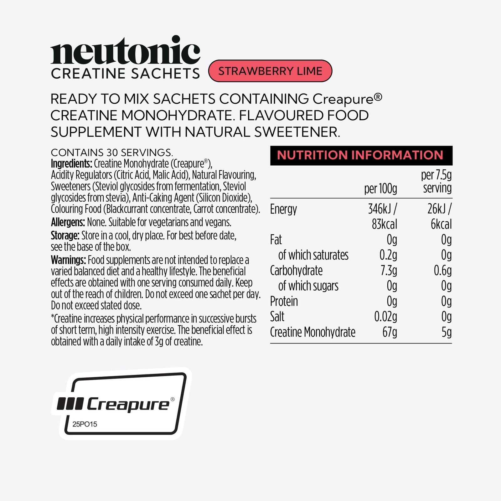 Neutonic product Creatine Sachets - 30 Count