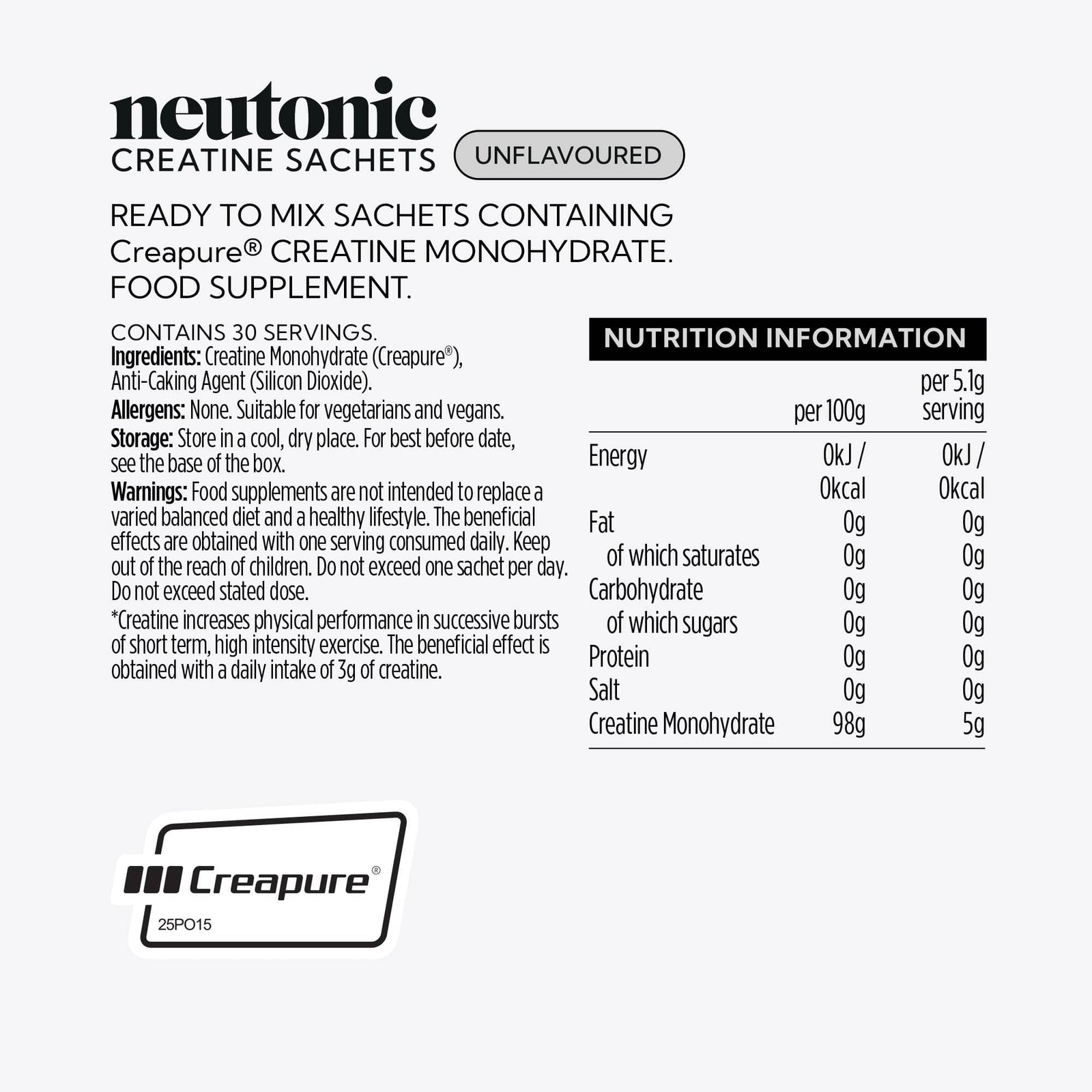Neutonic product Creatine Sachets - 30 Count
