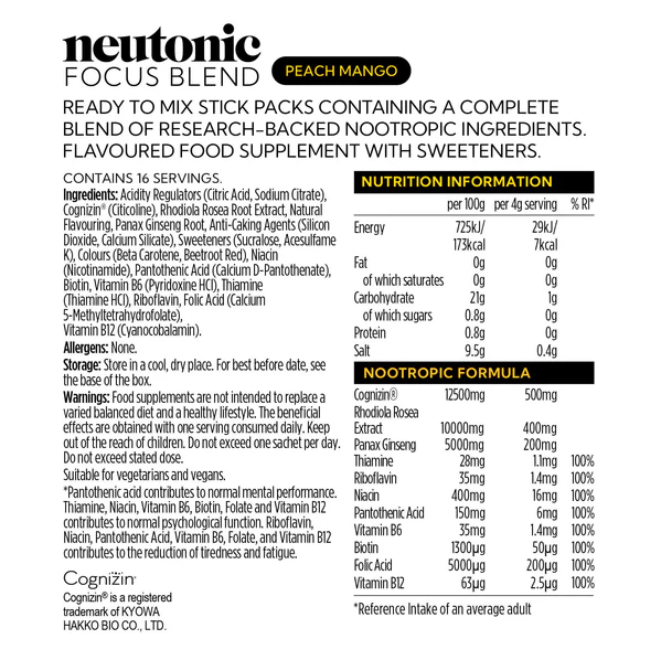 Neutonic product Focus Blend - 16 Sachets