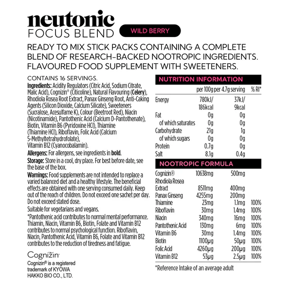 Neutonic product Focus Blend - 16 Sachets