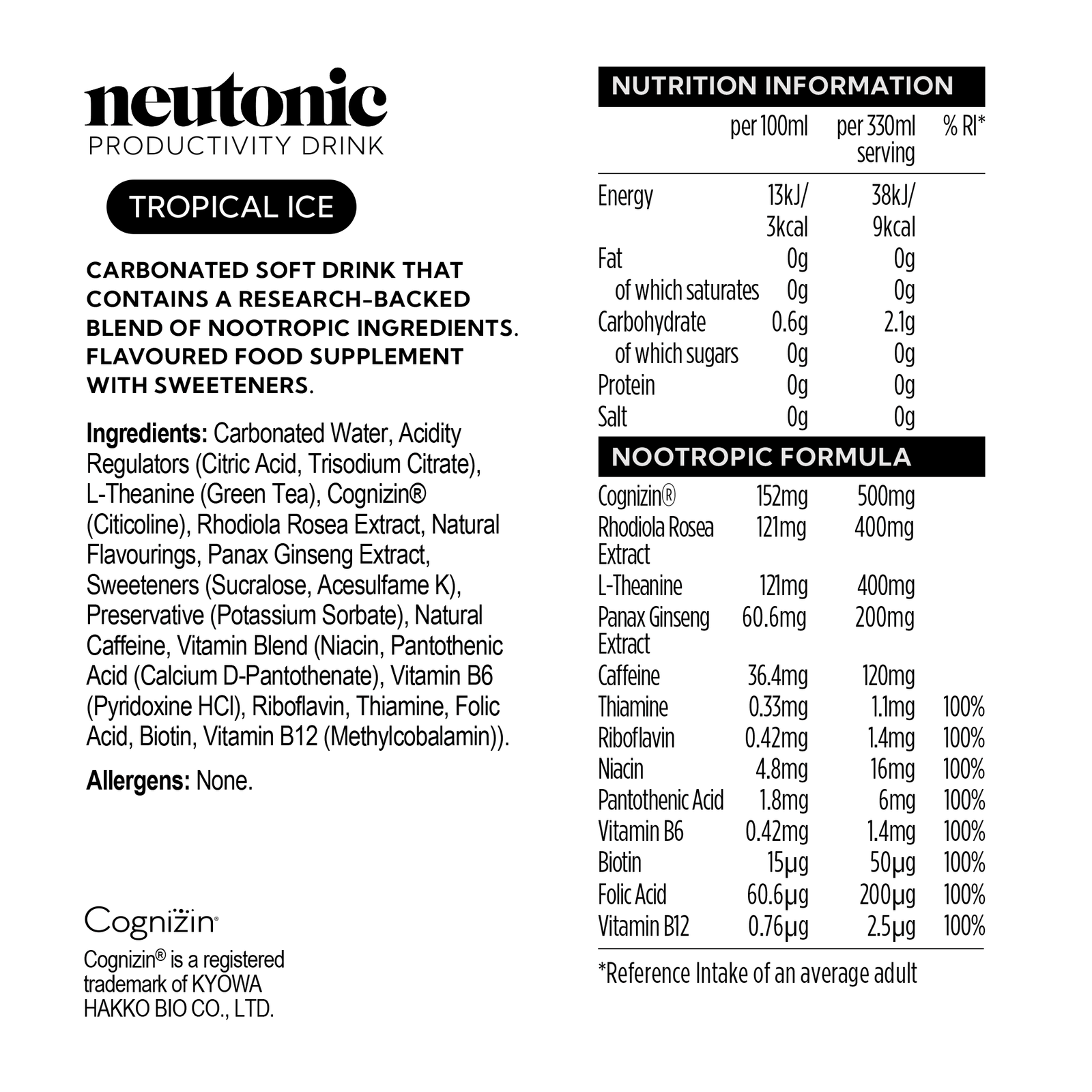 Neutonic product Productivity Drink - 12 Cans