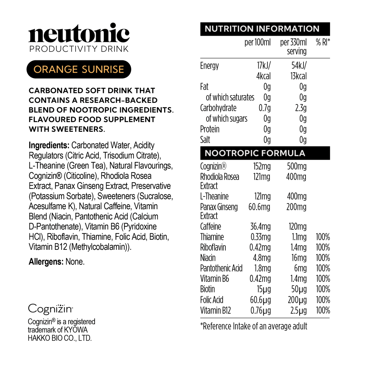 Neutonic product Productivity Drink - 12 Cans