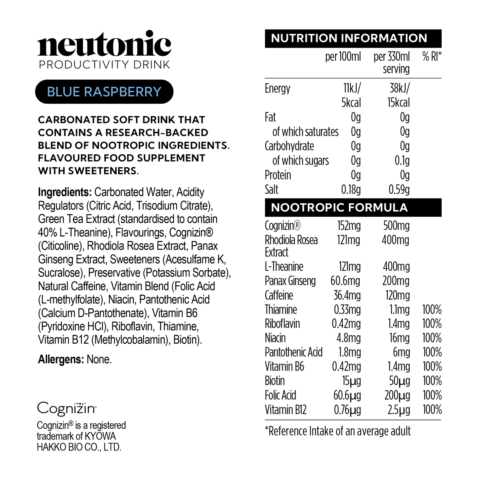 Neutonic product Productivity Drink - 12 Cans