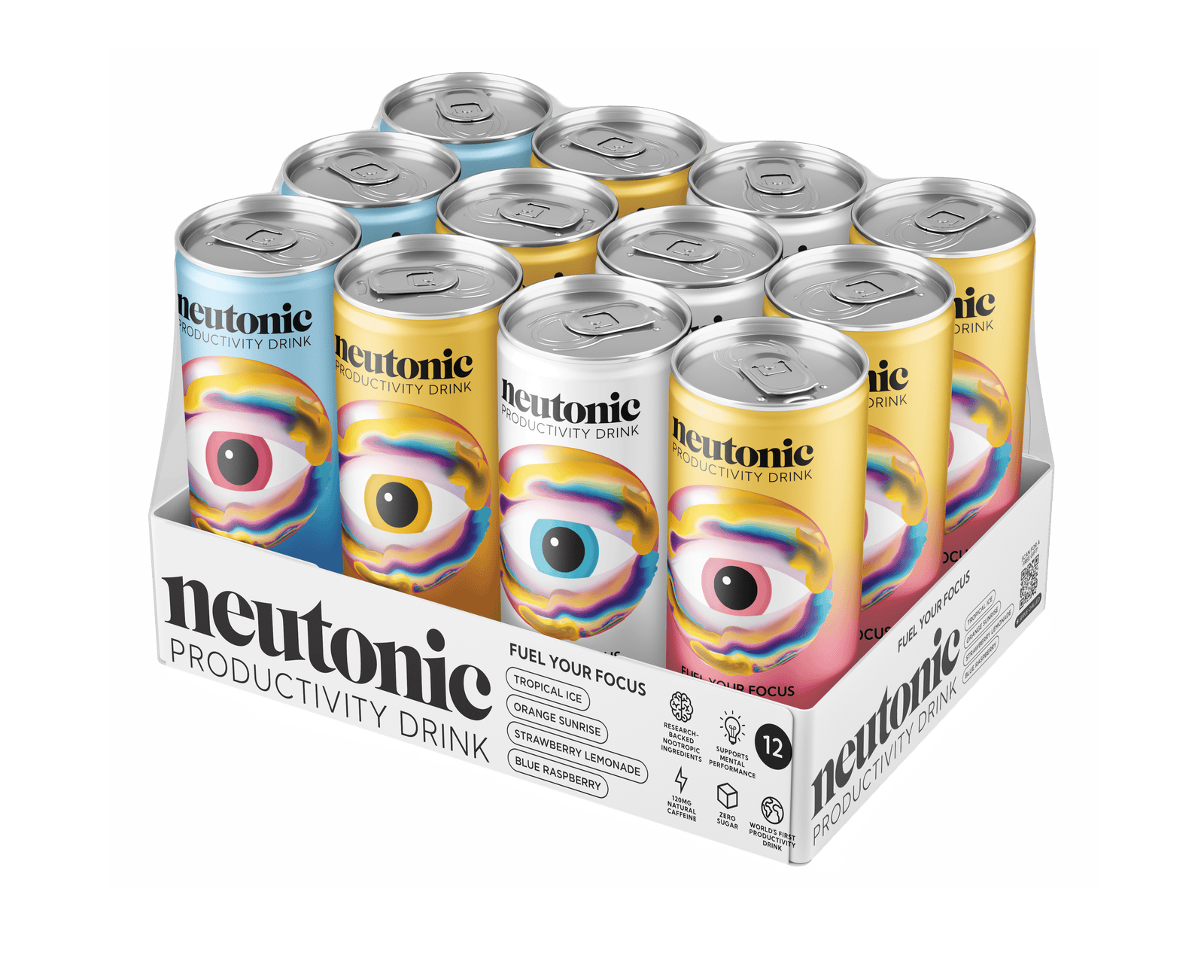 Neutonic Productivity Drink 12 cans Mixed Flavours - 12 Cans