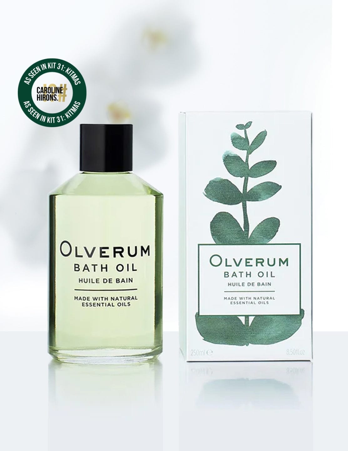 Experience the OLVERUM Bath Oil 250ml's aromatic blend for stress relief and muscle soothing. Enjoy 50 baths of calming, preservative-free luxury.
