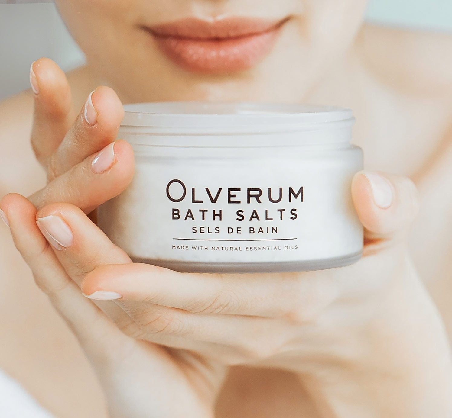 Restorative Bath Salts - 200g, a silken mineral soak with Dead Sea salts and avocado oil, supports skin repair and relaxation for a pure bath experience.