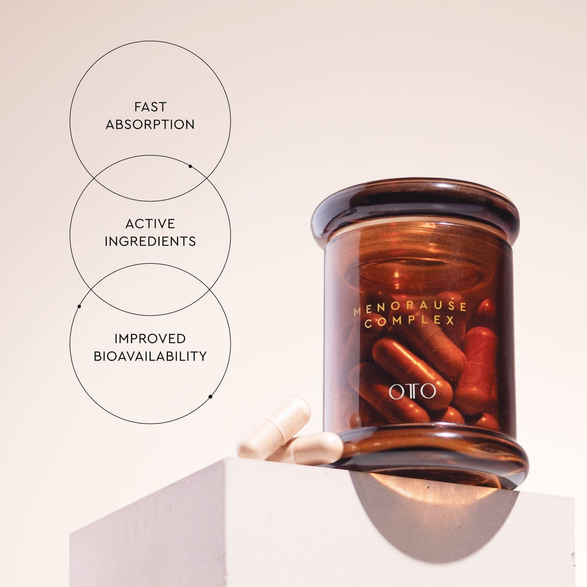 Menopause Complex is a hormone-free menopause support supplement with vitamins and minerals to reduce fatigue, support bone health, and balance mood.