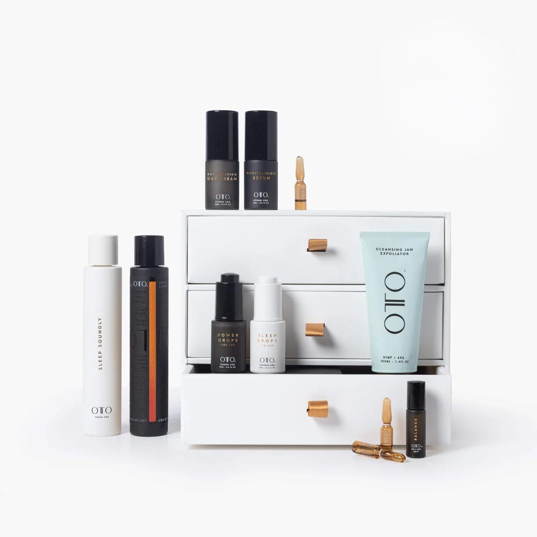 Explore the Mind Body CBD Collection, a perfect CBD gift collection with 9 expert-crafted products for calm, better sleep, and skin nourishment.
