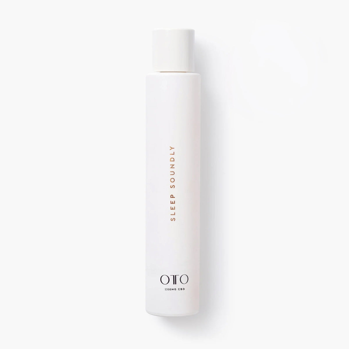 Sleep Soundly Bath Oil - CBD Sleep Oil by OTO in sleek white bottle, ideal for calming aromatherapy and luxury bedtime skincare routines.