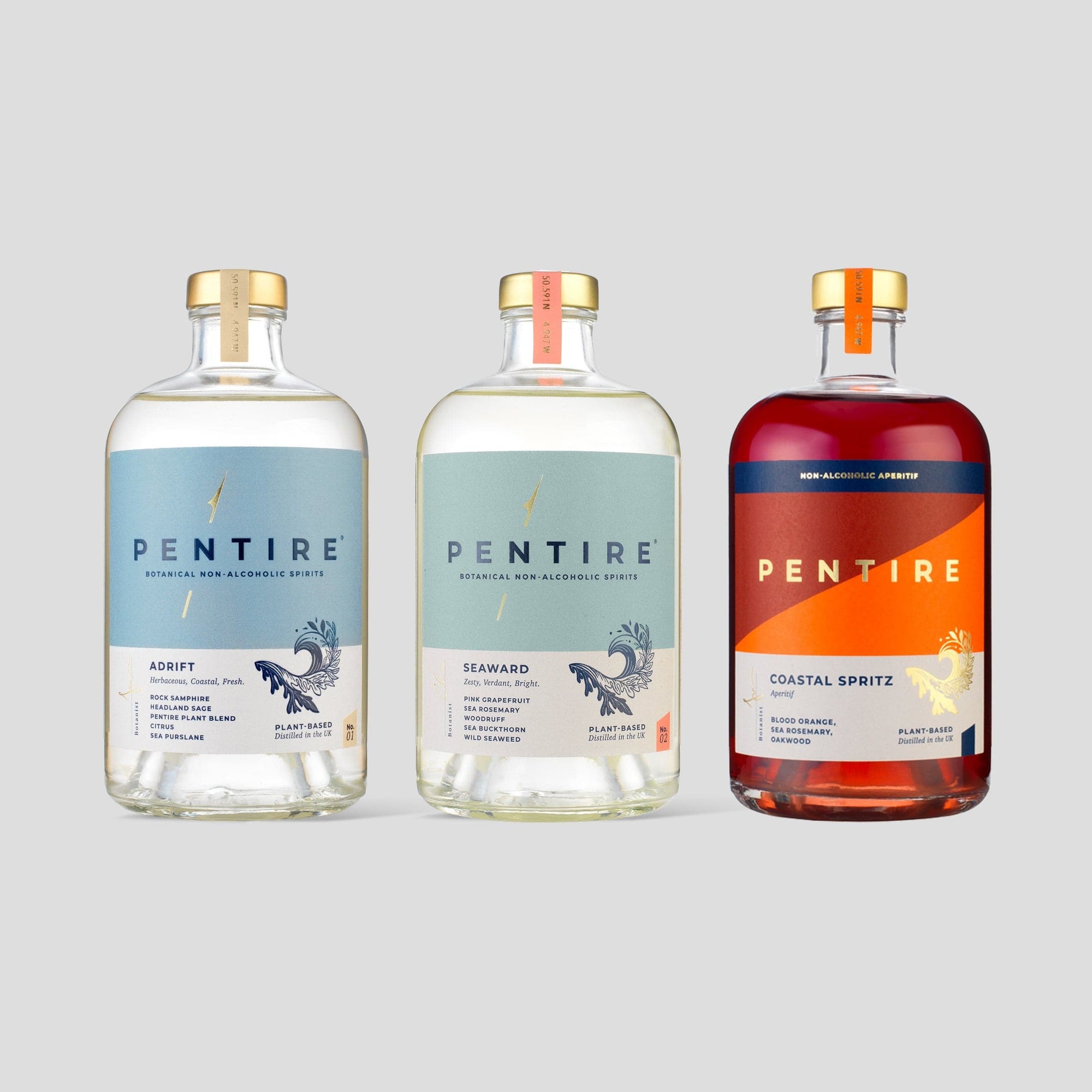 Discover the Cornish Coast Spirits Bundle; a trio of coastal-inspired spirits in the Pentire Bestsellers Bundle offering unique, nature-infused flavors.