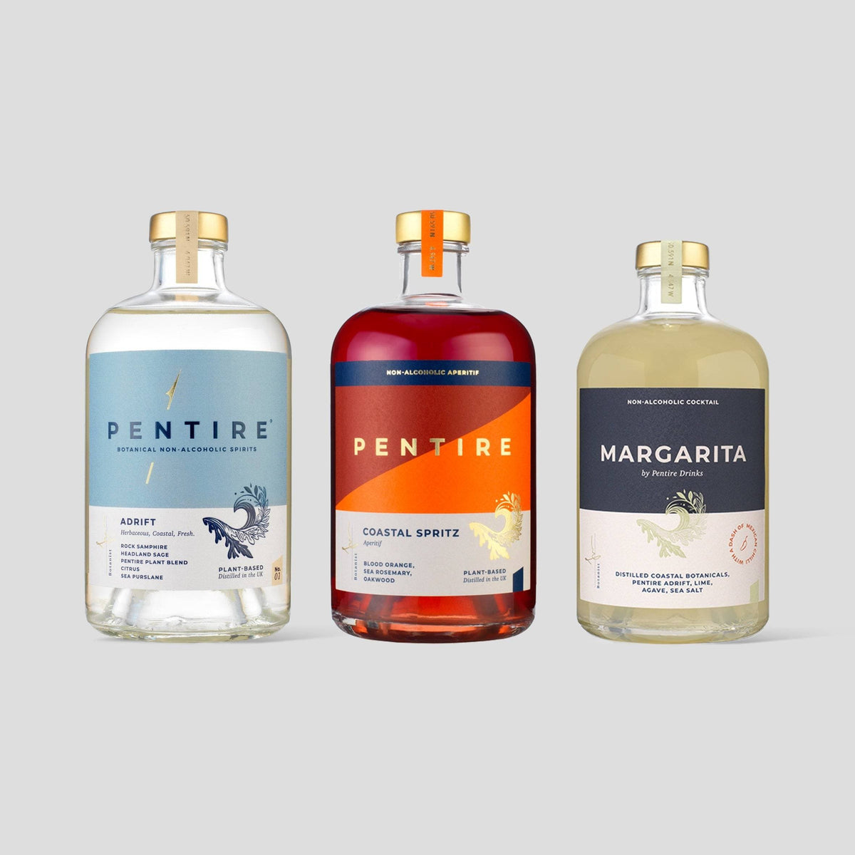 Explore the Pentire Favourites Bundle for a refreshing, mindful sipping experience with coastal spirits—Adrift, Coastal Spritz &amp; Margarita. Discover now!