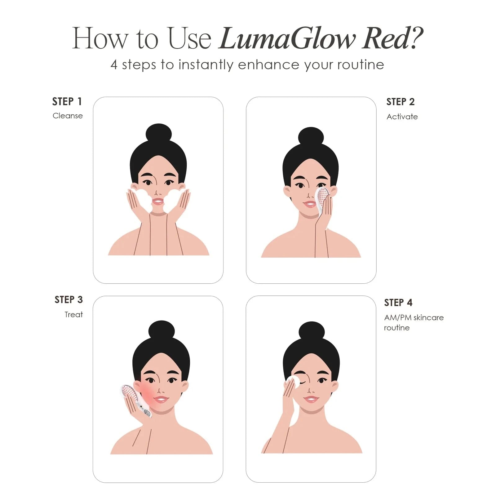 Achieve radiant skin at home with LumaGlow Red. This LED anti-aging light therapy wand ensures professional results, fitting all skin types effortlessly.