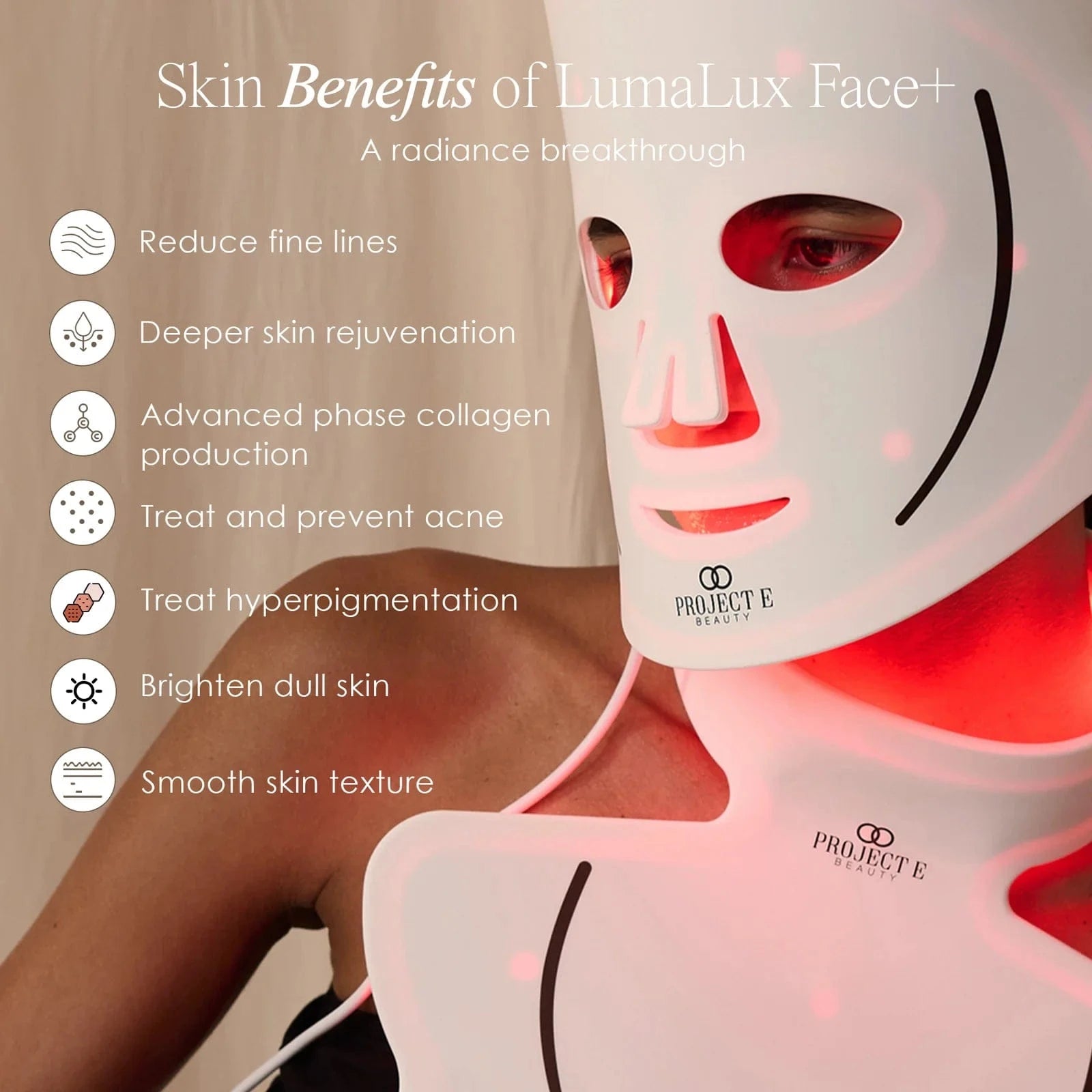 Achieve youthful, radiant skin with LumaLux Face+ LED Light Therapy Face & Neck Mask. Targets acne, wrinkles & dullness with 7 light modes. Shop now in UK.