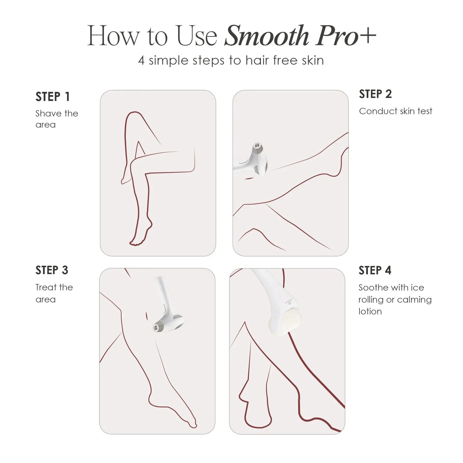 Shop SmoothPro+ IPL Hair Removal Device at Reverie Luxe. Achieve silky-smooth, hair-free skin with safe, painless, and long-lasting IPL technology at home.