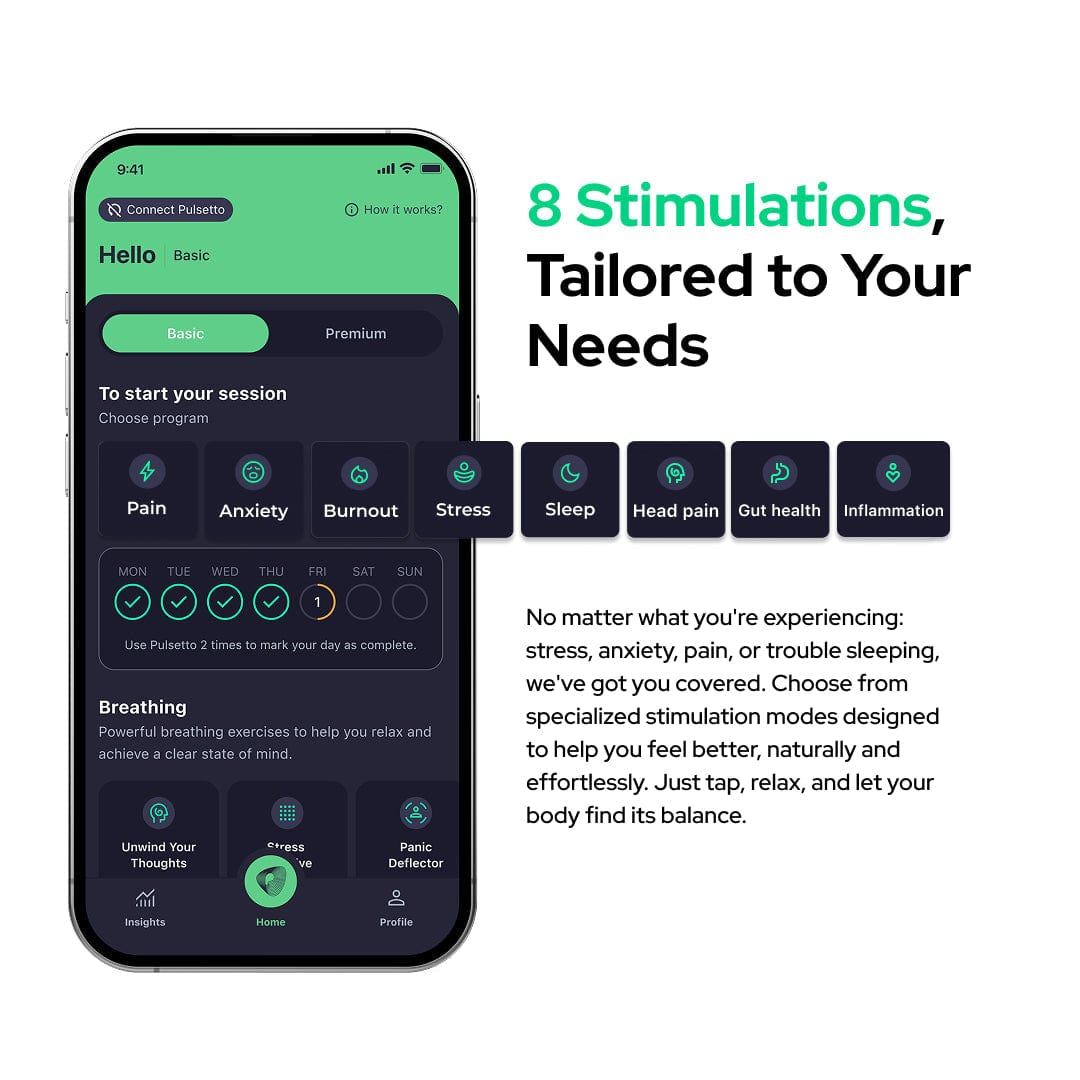 Optimize your wellness with Pulsetto Premium Subscription. Enjoy 12-month access to advanced features enhancing your health journey seamlessly.