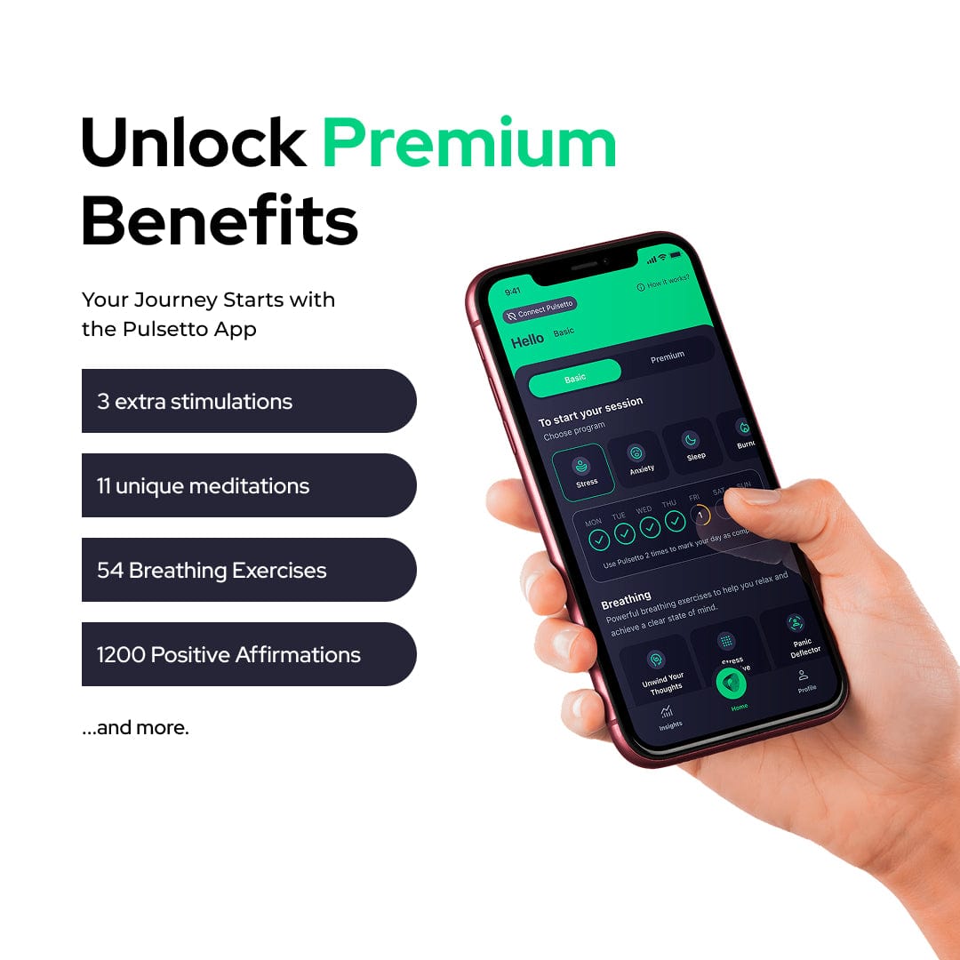 Optimize your wellness with Pulsetto Premium Subscription. Enjoy 12-month access to advanced features enhancing your health journey seamlessly.